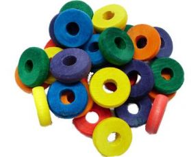 Coloured Wood Chewing Discs - Toy Making Part - Pack 30