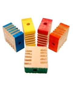 Coloured Small Groovy Blocks - Wood Toy Parts - Pack 10