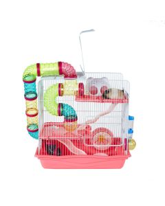 LittleZoo Henry Explorer 3 Pink Hamster, Mouse, Gerbil Cage